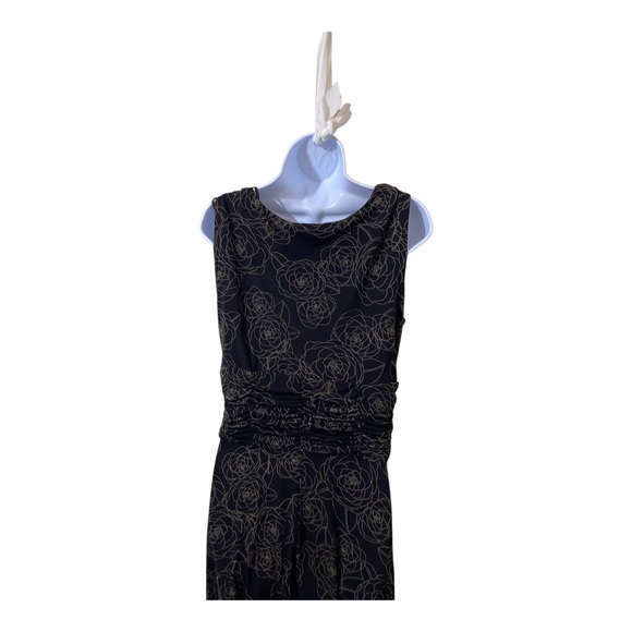 Courtenay stretch black and tan floral sleeveless dress. Size 14 - Picture 5 of 16